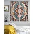 thumbnail image 3 of Orange Blue Floral Boho Sheer Curtains 72 Inches Long 2 Panels Medieval Ethnic Turkey Light Filtering Semi Sheer Window Curtains Drapes for Bedroom Living Room 52"x72"x2, 3 of 7