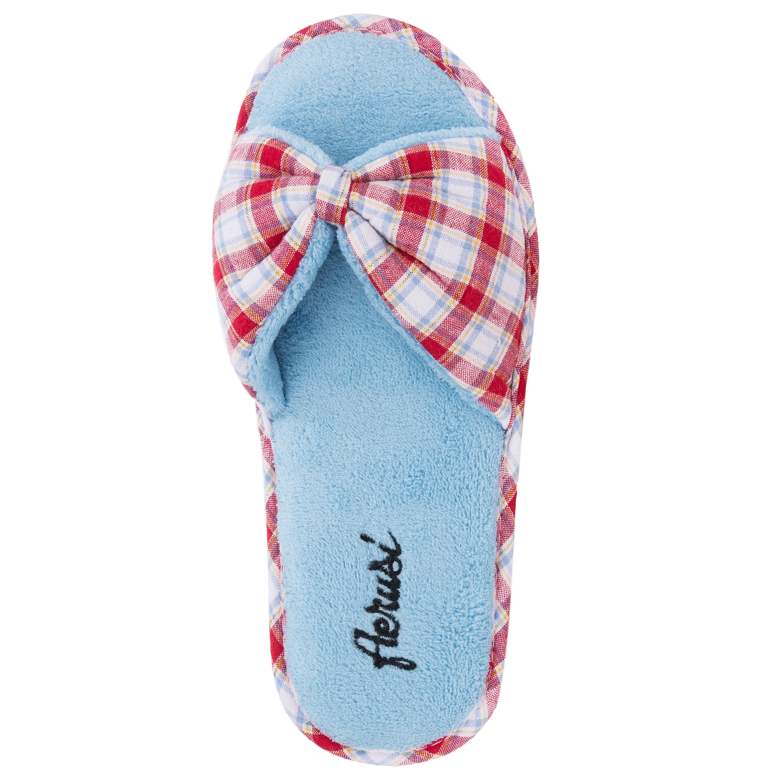 AERUSI Women's Red Plaid Bedroom Indoor House Slippers