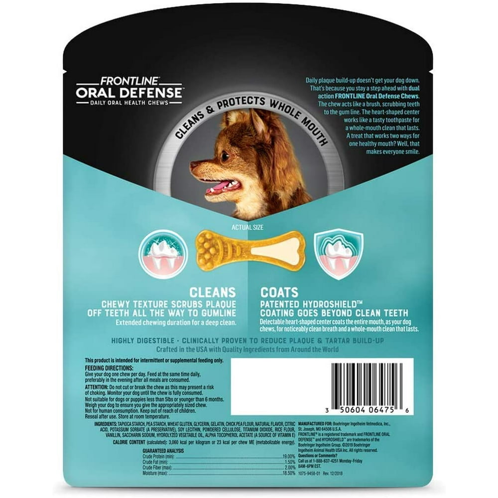 Frontline Oral Defense Dental Chews for Extra Small Dogs, 28 Chews