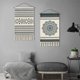 thumbnail image 3 of Tapiz tejido de 2 uds. Tapices de Mandala bohemio tapiz de arte geométrico tapiz gris oscuro colgante de pared para apartamento, dormitorio, 3 of 5