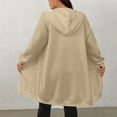 thumbnail image 4 of RYRJJ Zip Up Hoodies for Women Long Sleeve Oversized Tunic Sweatshirts Casual Waffle Long Hooded Jackets Outwear with Pockets(Khaki,XXL), 4 of 5