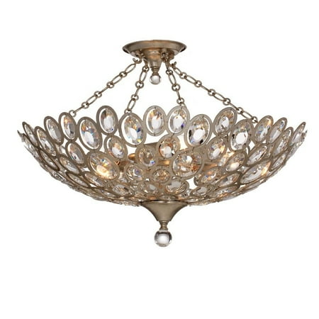 

Crystorama Lighting 7584-DT_CEILING Sterling - Three Light Flush Mount in Classic Style - 20.25 Inches Wide by 12 Inches High Distressed Twilight Finish with Hand Cut Crystal
