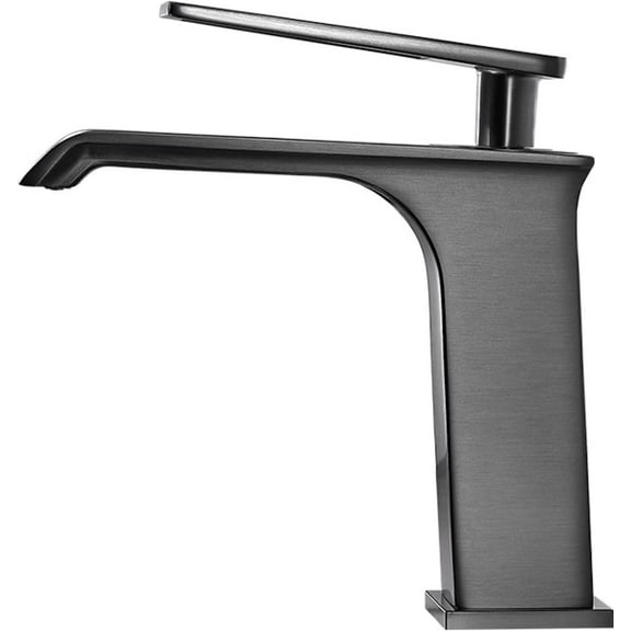 Waterfall Faucet for Bathroom Sink, Solid Brass, Hot and Cold Sink Mixer Tap Fauceting, Waterfall Single Handle Bathroom Sink Faucet, Gold