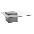 thumbnail image 1 of Sunpan Table Basse Carrée en Verre Moderne Grange 39.5" en Gris, 1 of 5