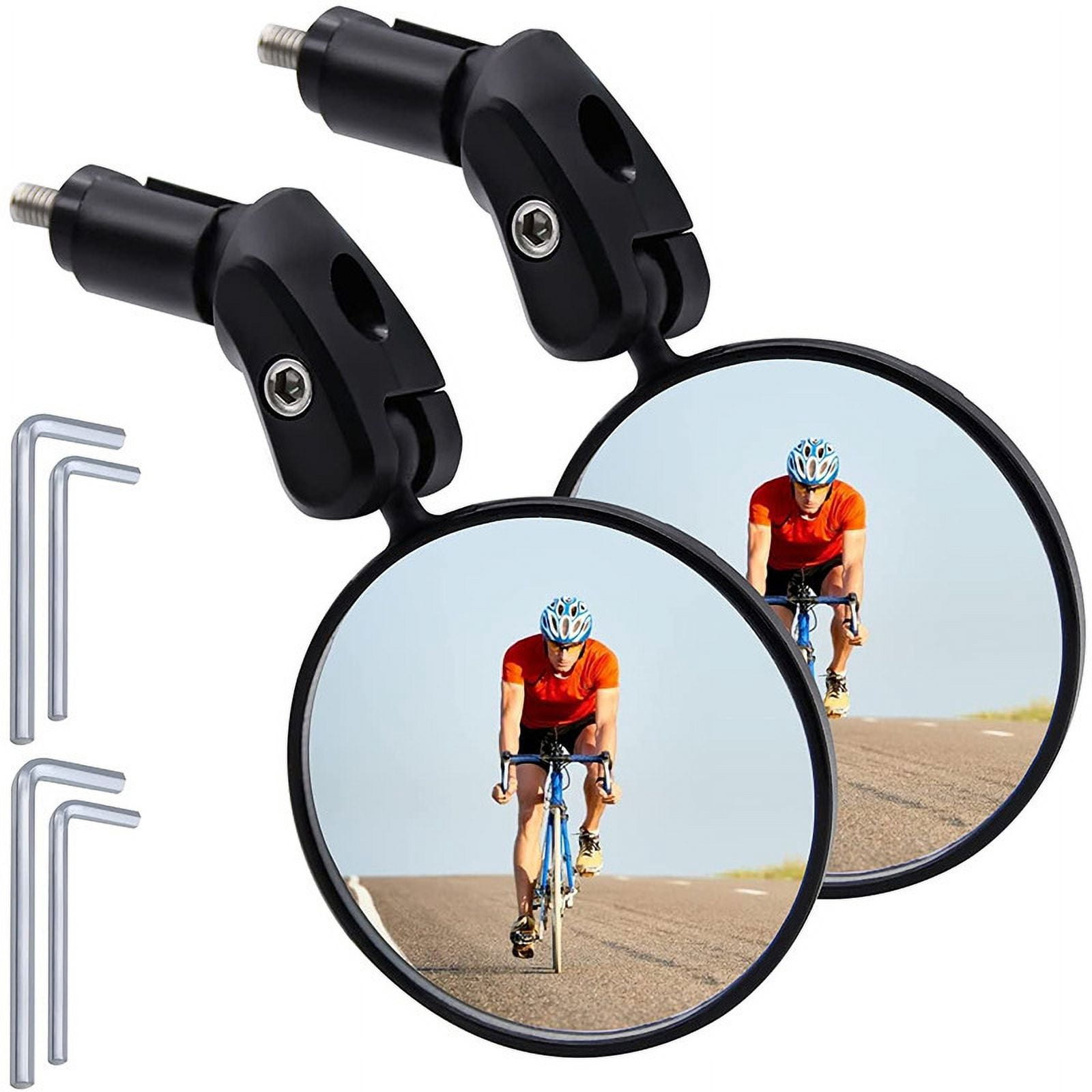 Bike Handlebar Rearview Mirrors, 2-Pack 360° Adjustable Bicycle Safety Mirrors for Road & Mountain Bikes