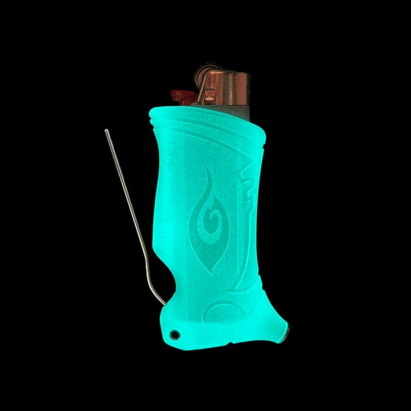 Toker Poker - BIC Lighter Case Multi Tool, Glow in the Dark Blue, All Inclusive Tool for Camping