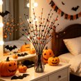 thumbnail image 5 of Roiihwy Halloween Decorations Wreath Of Withered Branches, Artificial Pumpkin Garland, Door Hanging Holiday Display, 11.8x11.8x1.2in Black, 5 of 6