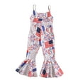 thumbnail image 1 of Arvbitana Baby Girl 4th of July Sling Romper Sleeveless  Print Summer Long Jumpsuit Bell-Bottoms Pants Independence Day, 1 of 9