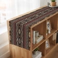 thumbnail image 6 of Brown Boho Table Runner, Vintage Ethnic Tribe Retro Abstract Art Washable Cotton Linen Table Runners 36 Inches Long, Dresser Scarf Runner for Nightstand/End Tables/Round Tables 13''x36'', 6 of 9