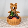 thumbnail image 1 of Cestas de almacenamiento, contenedores de almacenamiento de ratán sintético tejido, cesta de almacenamiento distintiva en forma de oso, organizador de frutas y refrigerios para la decoración de la mes, 1 of 6
