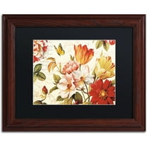 Trademark Fine Art "Poesie Florale III" Canvas Art by Lisa Audit, Black Matte, Wood Frame