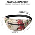 thumbnail image 3 of Fanny Pack Beige Christmas Santa and Animal Pattern Waist Pack Bag,Running Cross Bag,Waterproof Large Fanny Packs for Women Men for Travel Running Hiking Cycling, 3 of 6