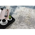 thumbnail image 6 of 2â€™ x 15â€™ Cream and Blue Abstract Patches Runner Rug, 6 of 18