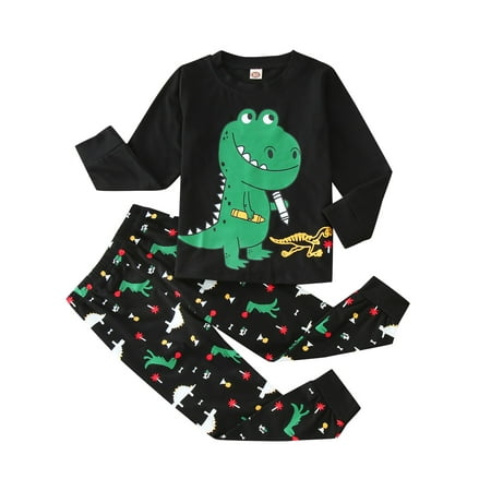 

Toddler Outfits Sets Summer Baby Boys Girls Twopiece Long Sleeve Dinosaur Printed Tops And Pants Casual Pajamas Kids Clothes Suit
