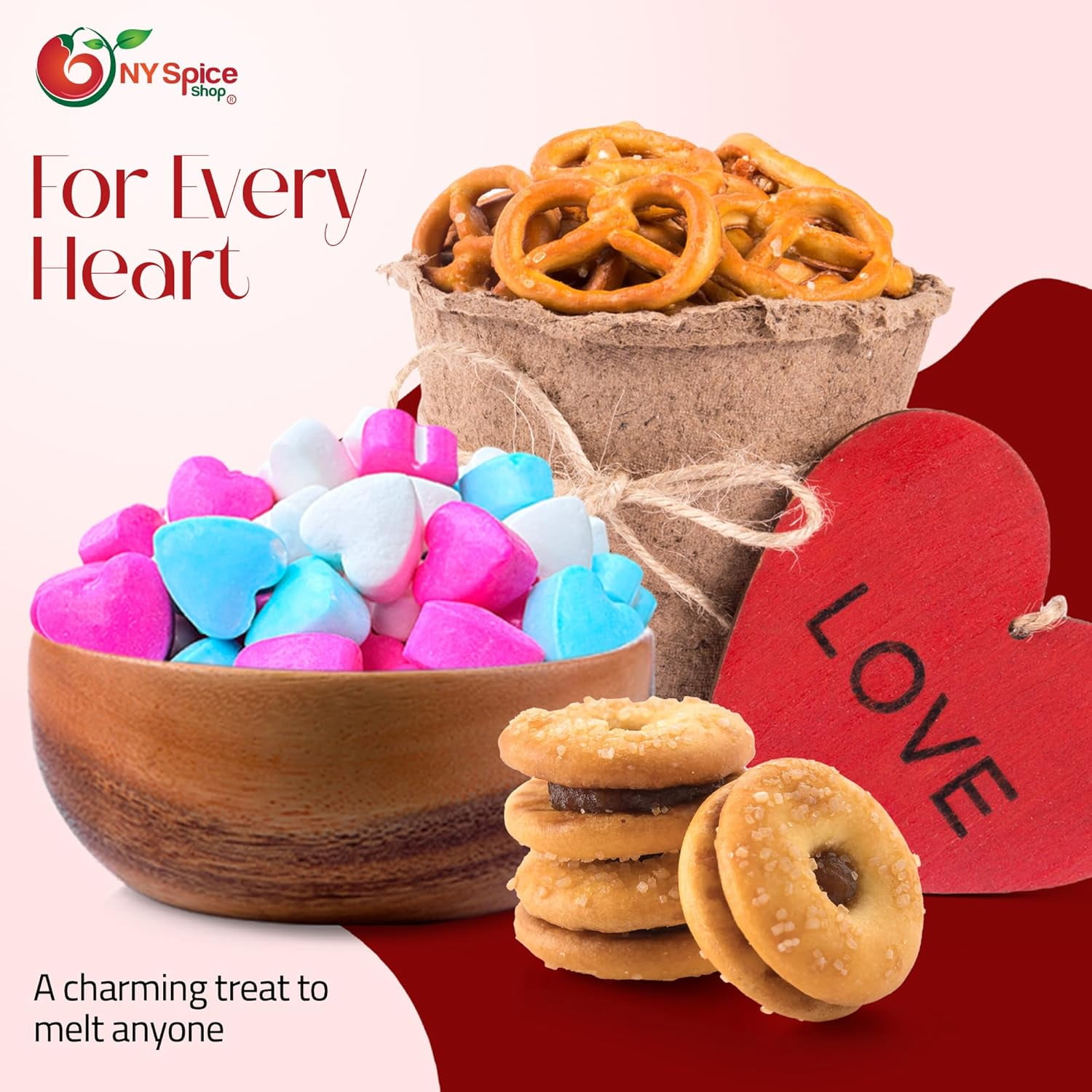 NY SPICE SHOP Baby Hearts Candy - 5 Pound - Valentines Day Candy - Valentine Candy Bulk - Valentines Day Gifts Candy