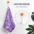 thumbnail image 5 of Purple Butterfly Dandelion Towels for Bathroom, Kitchen, Gym, Towels, Soft, Highly Absorbent, Hanging Towel with Hanging Eyelet, 5 of 8
