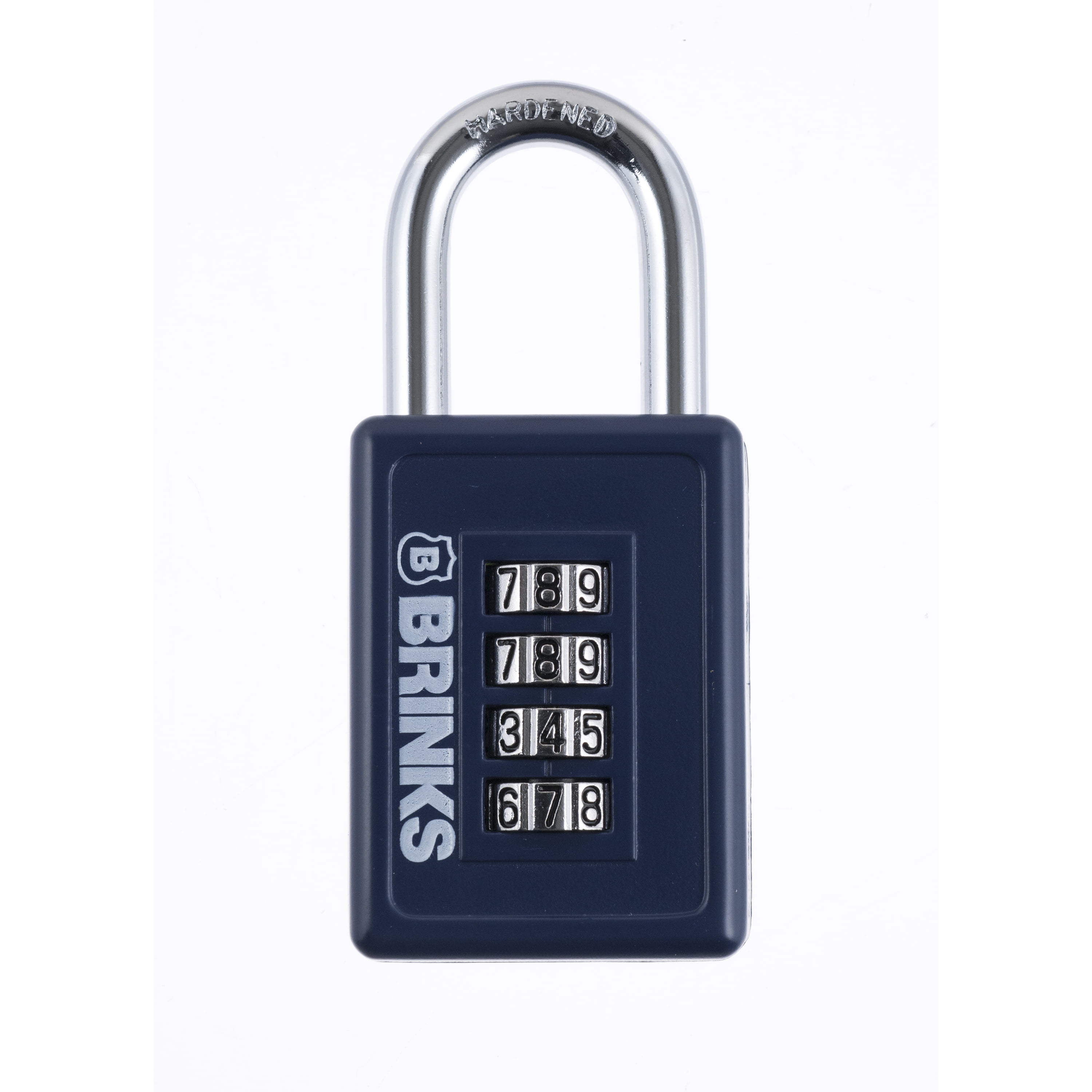 Brinks 4-Dial Resettable Combination Padlock, 40mm Body with 1-3/16 inch Shackle