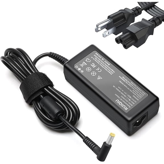 LinQingQ 19V Power Supply Adapter Compatible with HP Pavilion Monitor VH240A 27f 25f 24f 32f 27er 27es 25es 23er 22cwa, 19V 3.42A 65W Replacement Charger, 5.5x2.5mm Connector