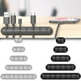 thumbnail image 3 of Cable Clips Black White GrayCord Organizer Adhesive Management Wire Holder For Organizing Phones Chargers Desk Nightstand Car, 3 of 9