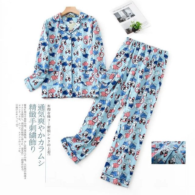 Conjunto de pijamas de franela de algodón para mujer, ropa de dormir de varios colores, de manga larga, pantalones largos, de talla S-3xl