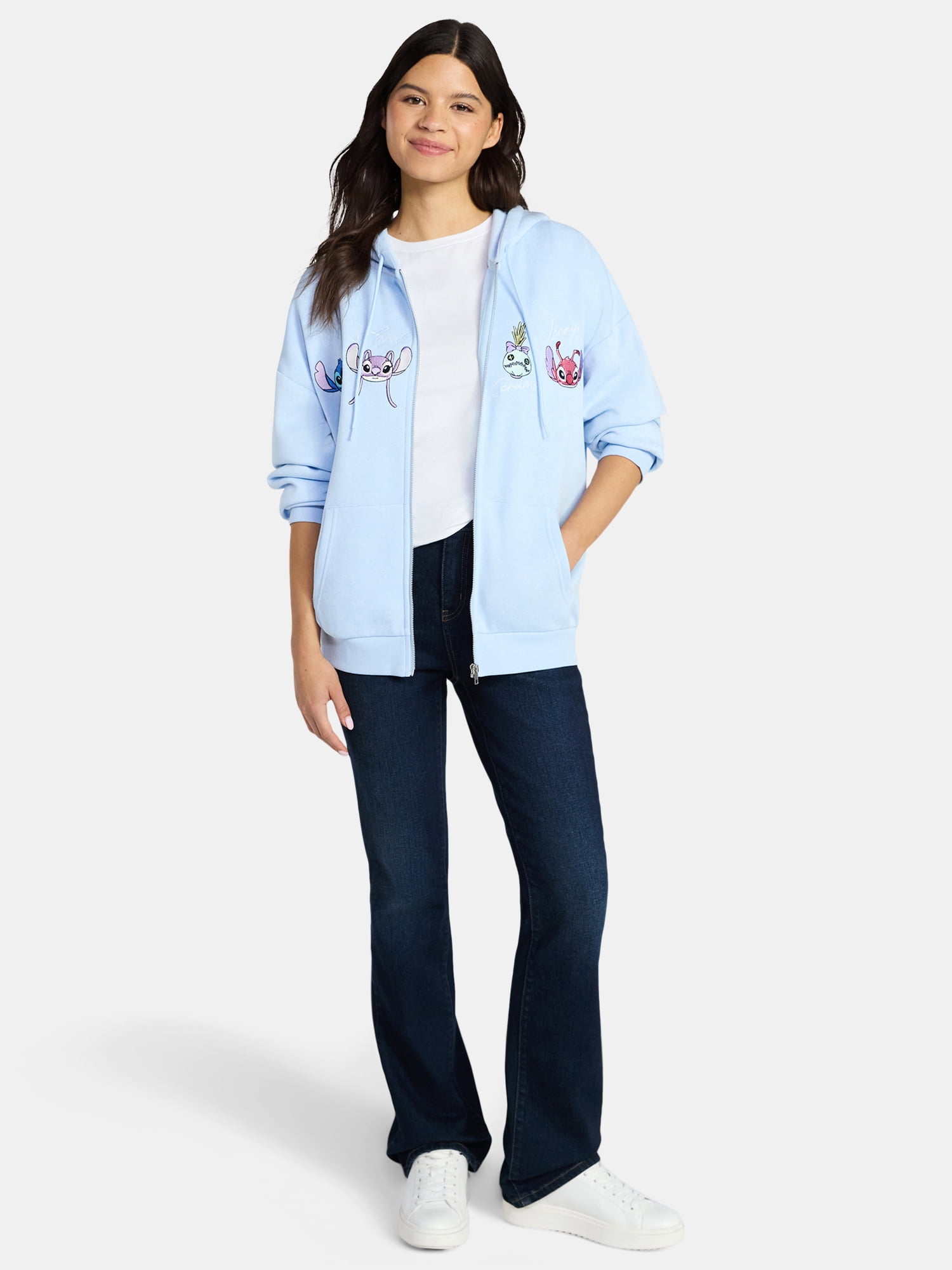 Stitch Womens AOP Zip Hoodie, Sizes 1X-4X