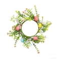 thumbnail image 1 of Easter Egg Wreath Green Plastic Little Flower Spring Candle Ring for Home Table Decor, 1 of 8