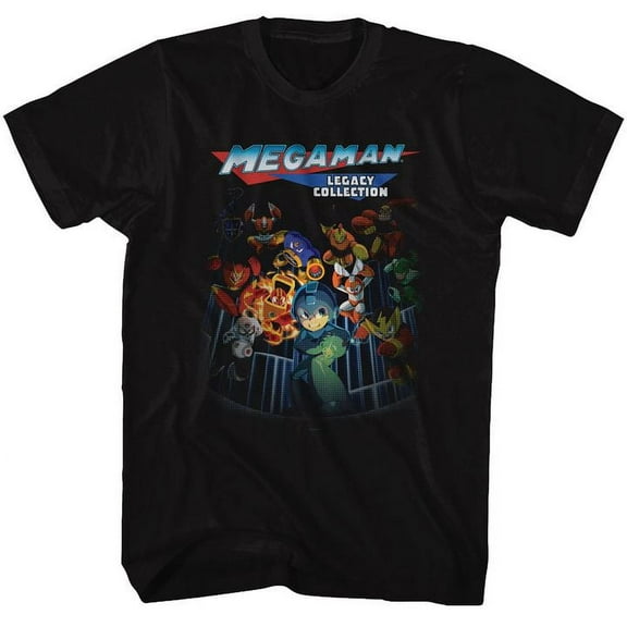 Mega Man Legacy Collection Black Adult T-Shirt 3Xlt