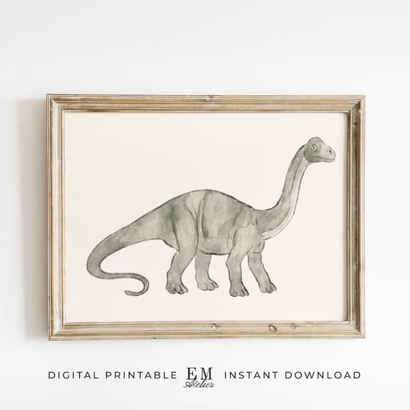 Dinosaur Boys Wall Art Green Dinosaur Print Brachiosaurus Art Boy Room Decor Dino Toddler Print Adventure Print Boy Playroom Art Home Decor #2483, Unframed Poster Size 8x12