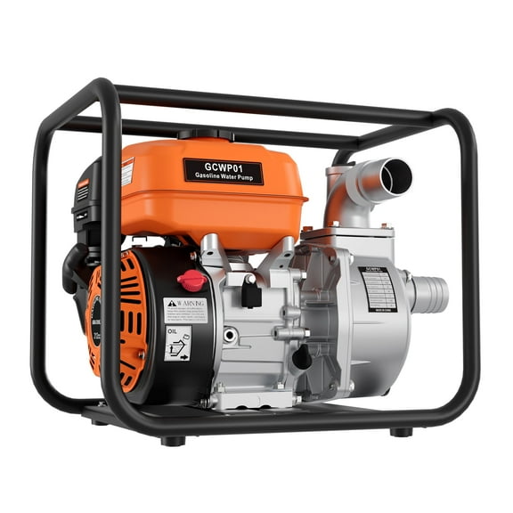 Efurden Gas Powered Water Pump, 2 inches 7HP 4-stroke Portable Irrigation Pump,  135 GPM Water Transfer Pump, EPA Certified