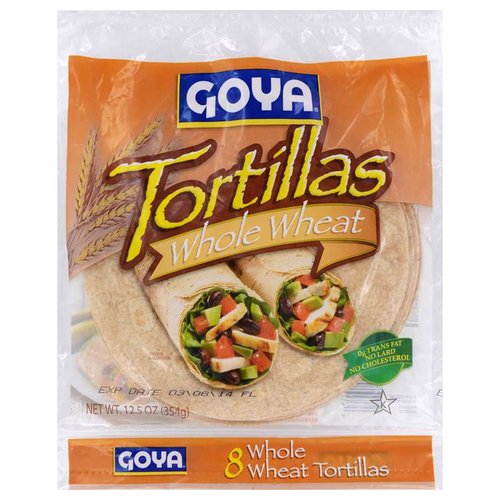 Goya Whole Wheat Tortillas, 8 count, 12.5 oz