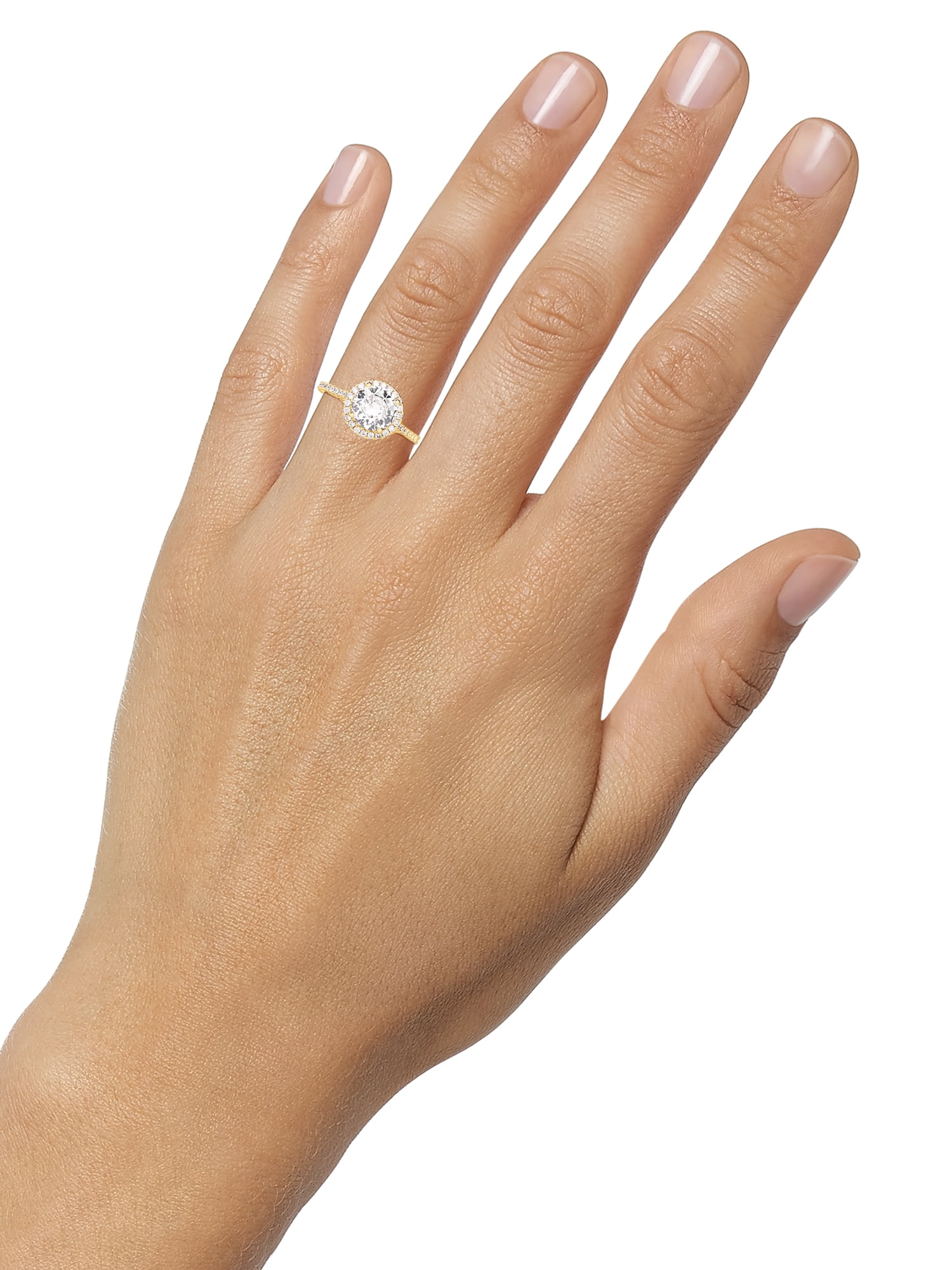 Believe by Brilliance Women's 14kt Gold Flash Plated and Cubic Zirconia Engagement Ring, Size 7