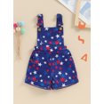 thumbnail image 3 of Suealasg Little Boys Girls 4th of July Jumpsuit 1T 2T 3T 4T 5T 6T Kids Sleeveless Star Print Spaghetti Strap Romper Overalls Toddler Summer Independence Day Clothes, 3 of 9