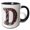Black/White, variant on 3drose, Pretty Image of Ruby Jeweled Monogram Letter D, 11oz Two-tone Blue Mug