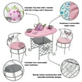 thumbnail image 3 of Badger Basket Tea Time Metal Table & Chair Set for Dolls up to 20 inches - Silver/Pink/Multi, 3 of 8