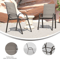 thumbnail image 4 of ALAULM 5 Pieces All Weather Patio Dining Set, 4 Stackable High Back Textilene Chairs with Metal Frame & Wicker Rattan Square Table, Outdoor Furniture Set for Backyard Garden Deck, Brown, 4 of 8