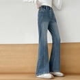 thumbnail image 6 of oqasdz Stylish High Waist Flared Denim Pants for Girls Elastic Long Bottom Jeans Schoolwear Comfort Fit Casual Dailywear, 6 of 6