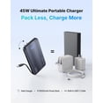 thumbnail image 2 of Cargador portátil INIU Power Bank de 45 W y 10000 mAh con USB-C gris, 2 of 9