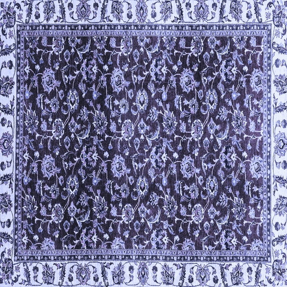 Ahgly Company Machine Washable Indoor Square Abstract Blue Modern Area Rugs, 8' Square