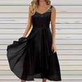 thumbnail image 2 of Gaecuw Coctail Dresses Womens Dresses Evening Party Formal V Neck Sleeveless Ankle Length Maxi Dresses Swing Formal Dresses Lace Party Dress Prom Dresses Polyester Elegant Solid Wedding Guest Dresses, 2 of 5