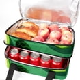 thumbnail image 5 of Watermelon Large Capacity Double Layered Insulated Refrigerated Lunch Bag with Two Compartments, Carry Handle - 7.1x11.4x16.1 Inches, 5 of 6