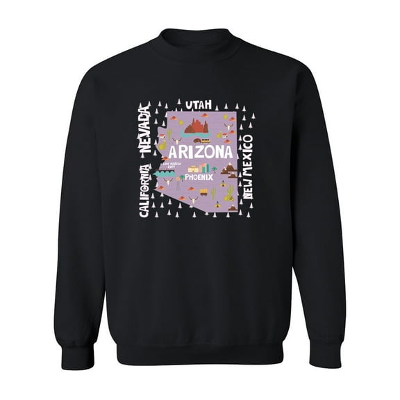Map Of Arizona Doodle. Sweatshirt Men -Image by Shutterstock, Male Small
