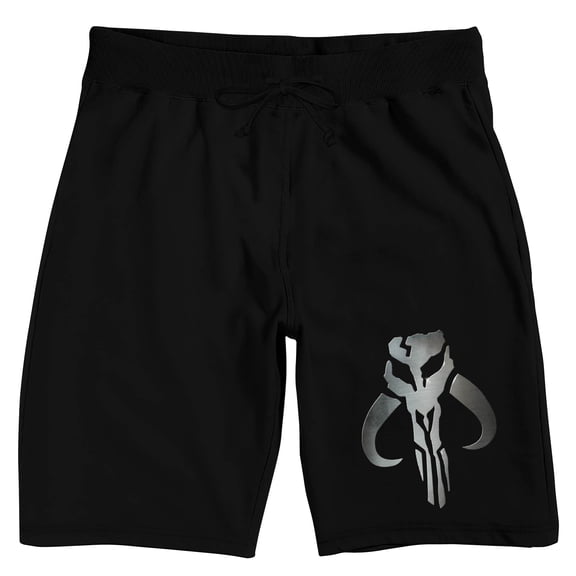 The Mandalorian Mythosaur Skull Men's Black Sleep Pajama Shorts-Medium
