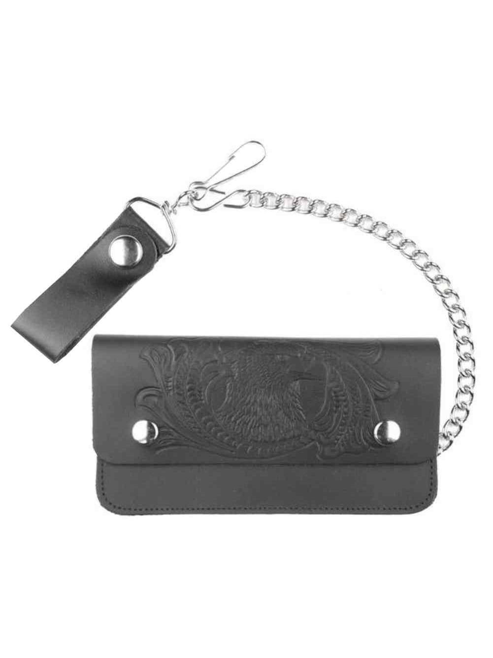 LEVI’S VINTAGE CLOTHING CHAIN WALLET Levi's Black Trifold Wallet Chain Black Snap Closure Trucker