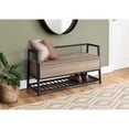 thumbnail image 5 of Bench - 42"L, Dark Taupe Storage, Black Metal, 5 of 12