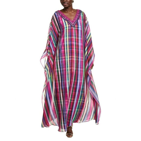 Badgley Mischka womens  Striped Caftan, 10, Purple