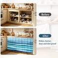thumbnail image 4 of Ocean Beach Cabinet Curtain 35"Wx35"L,Dustproof Under Sink Skirt with Self Adhesive Tape,Modern Blue Coastal Wave Oil Painting Art Cabinet Curtain Cover for Kitchen Sink,Bathroom Vanity,Laundry Room, 4 of 9