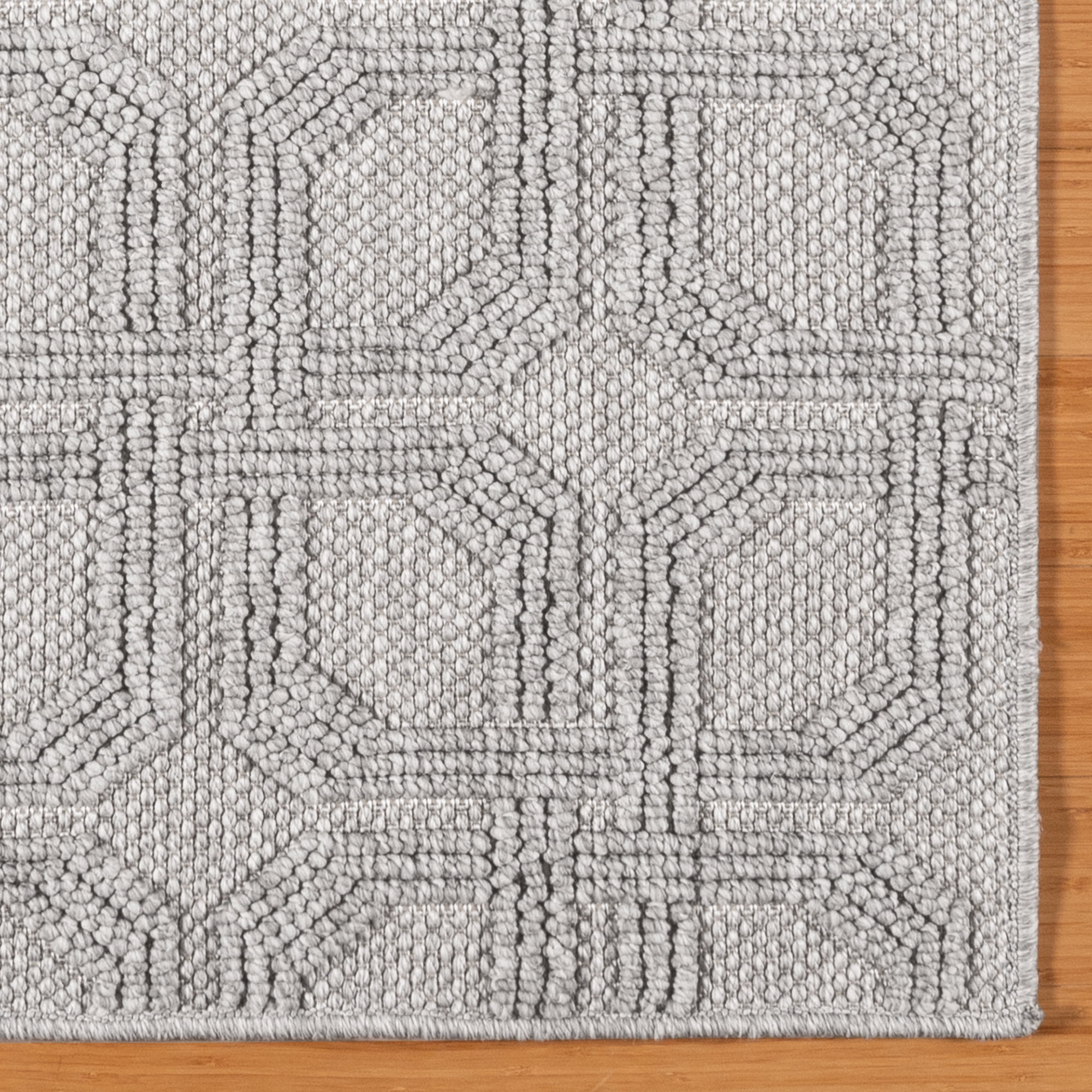 Malini Haley Light Gray Modern Geometric High-Low Area Rug, 9x13