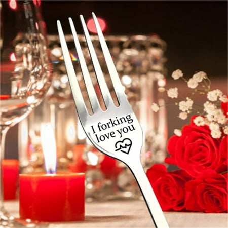 

FAFWYP Engraved Forks I Forking Love You Dinner Forks Stainless Steel Table Forks Valentines Gift for Couple Her Him Wife Husband Boyfriend Girlfriend