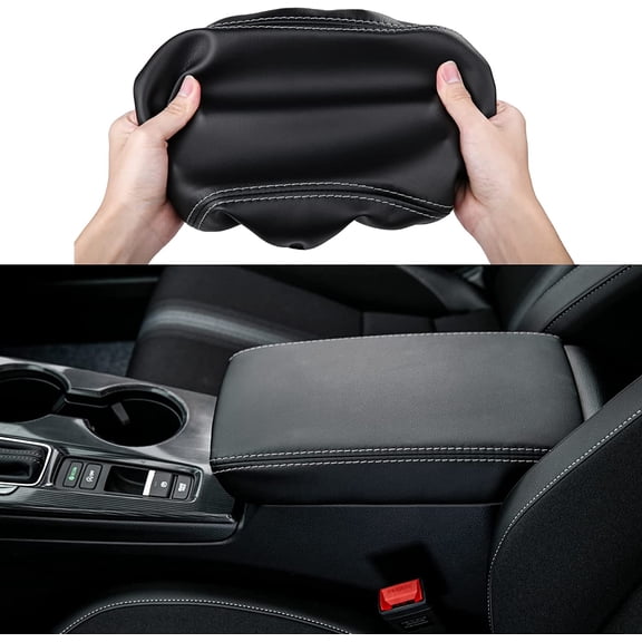 Compatible with Honda Civic 2026 2025 2024 2023 2022 with CVT Car Center Console Armrest Cover Armrest Storage Box Lids Seat Cover Protector -Black (Gray line)
