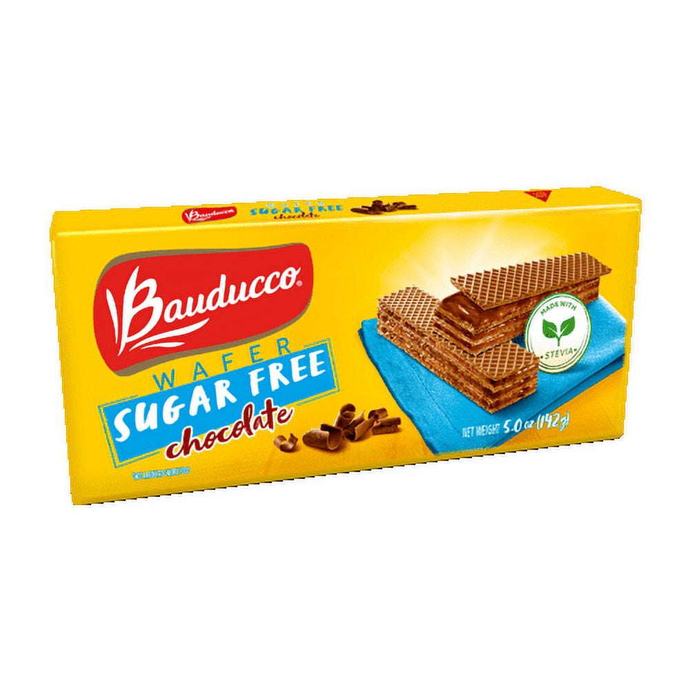(5 pack) Bauducco Wafer Cookies - Enriched with Chocolate - Sugar Free Delicious & Crispy Wafers - 3 Creamy Layers - Great for Snacks & Dessert - No Artificial Flavors 5oz